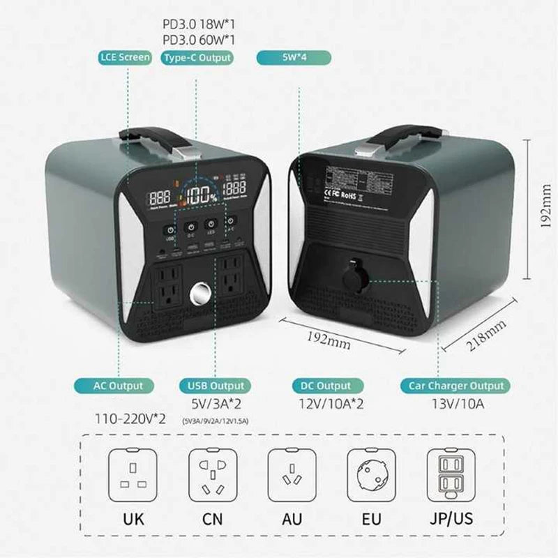   Portable Power Station, Camping Backup Lifepo4 Battery   