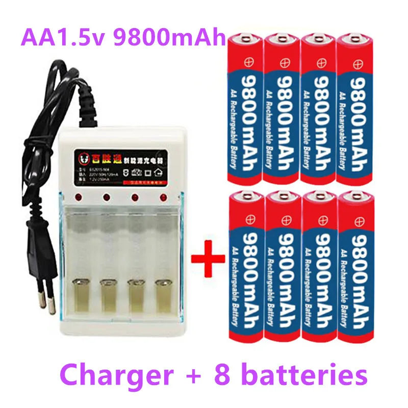  2-16pcs New Tag AA battery 9800 mah rechargeable battery AA 1.5 V Rechargeable 