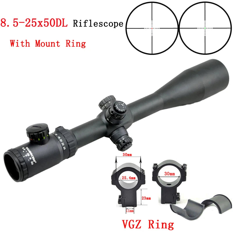   Sniper Aim 8.5-25x50 FMC HD Rifle Scope | Waterproof   