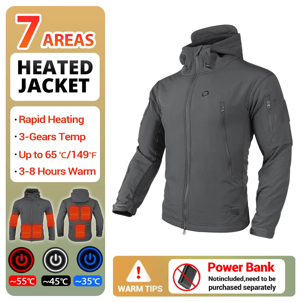   Heated Jacket for Men & Women - Tactical Fall Windbreaker   