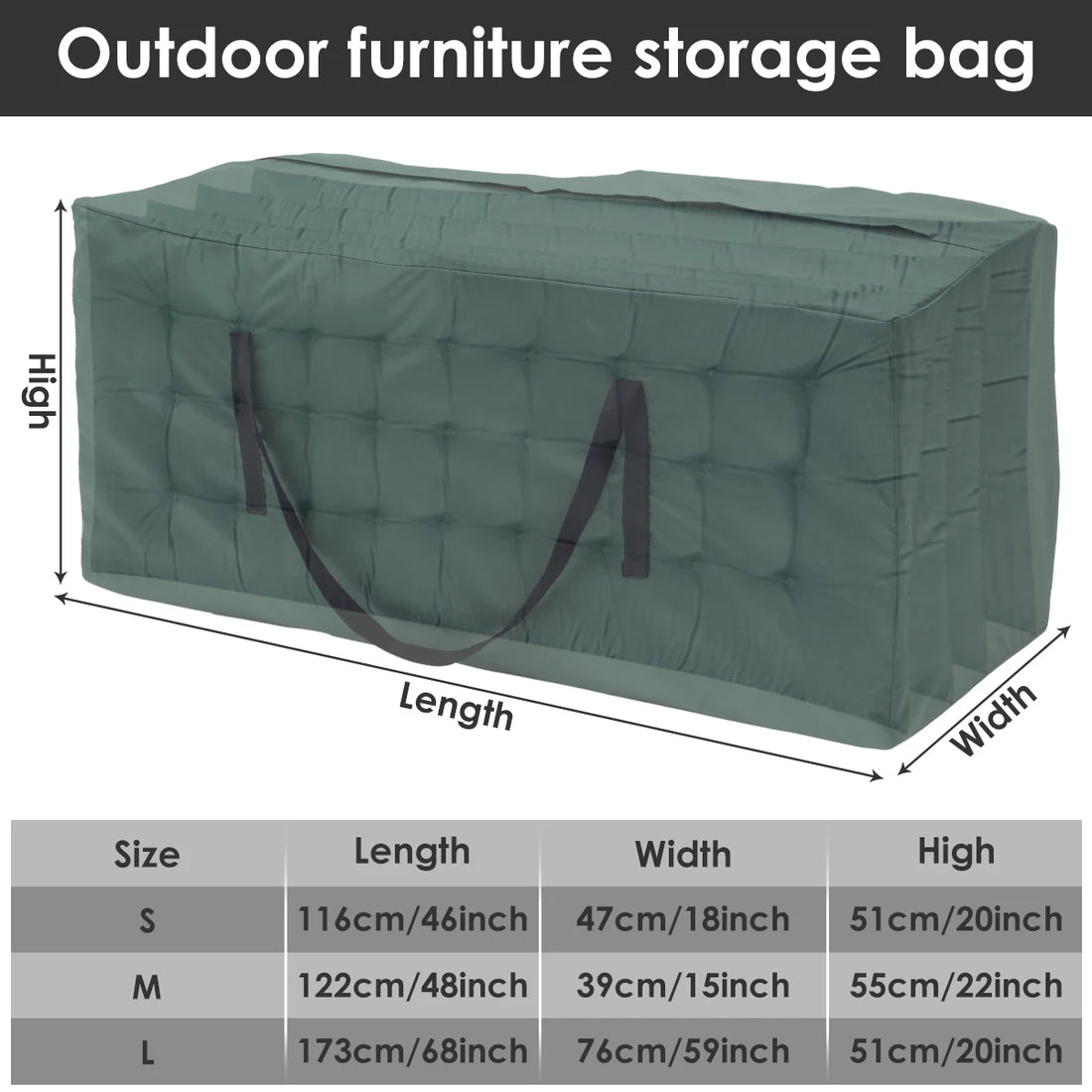  Cushion Storage Bag Large Capacity Furniture Protective Cover Outdoor Garden Waterproof Dustproof Christmas Tree Organizer New #