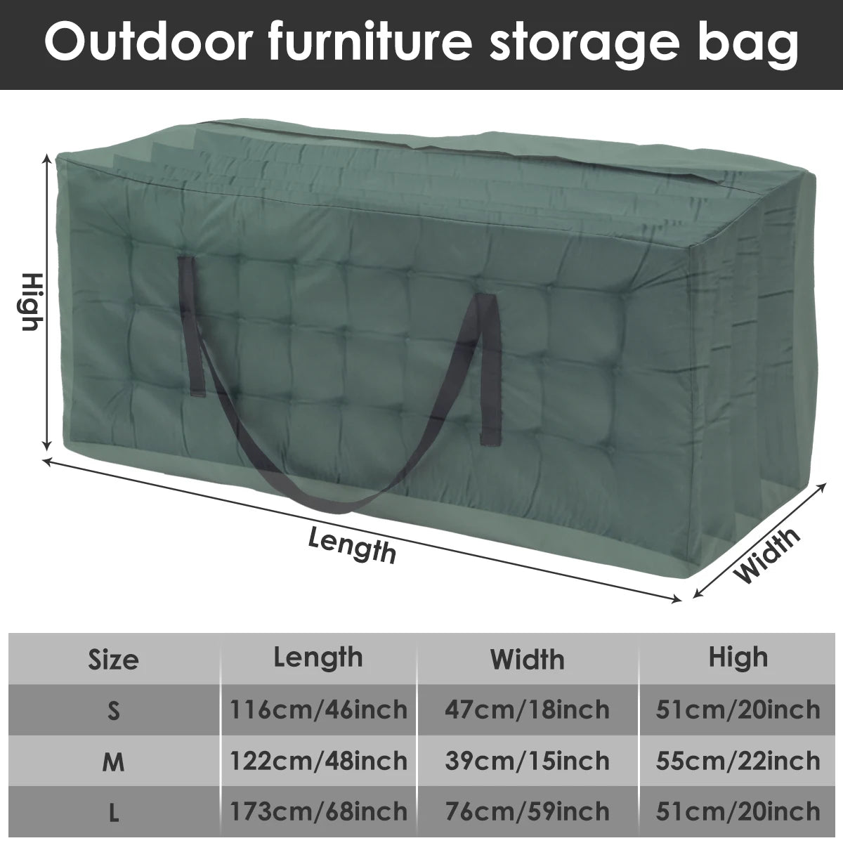   Large Capacity Cushion Storage Bag - Waterproof Outdoor Cover   