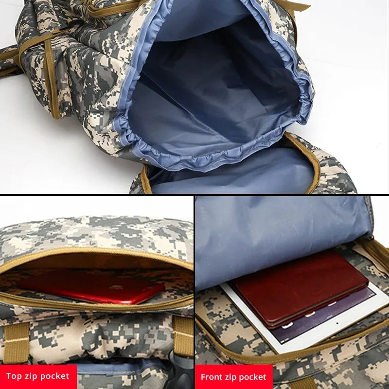  Camouflage Backpack Men Large Capacity Waterproof Outdoor Military Backpack Travel Backpack for Men Hiking Bag 