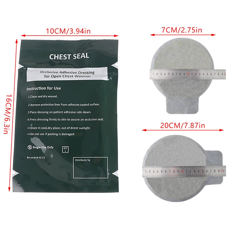   1Pc Medical Vent Chest Seal Occlusive Adhesive Dressing   