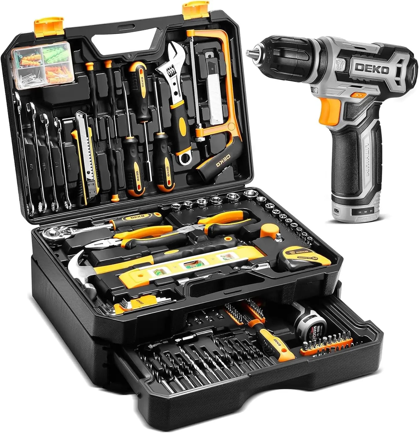   12V Cordless Drill Tool Kit Box – 238-Piece Tool Set with Organizer   