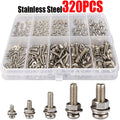   320PCS Stainless Steel Screws and Bolts Set - Assorted Fasteners Kit   