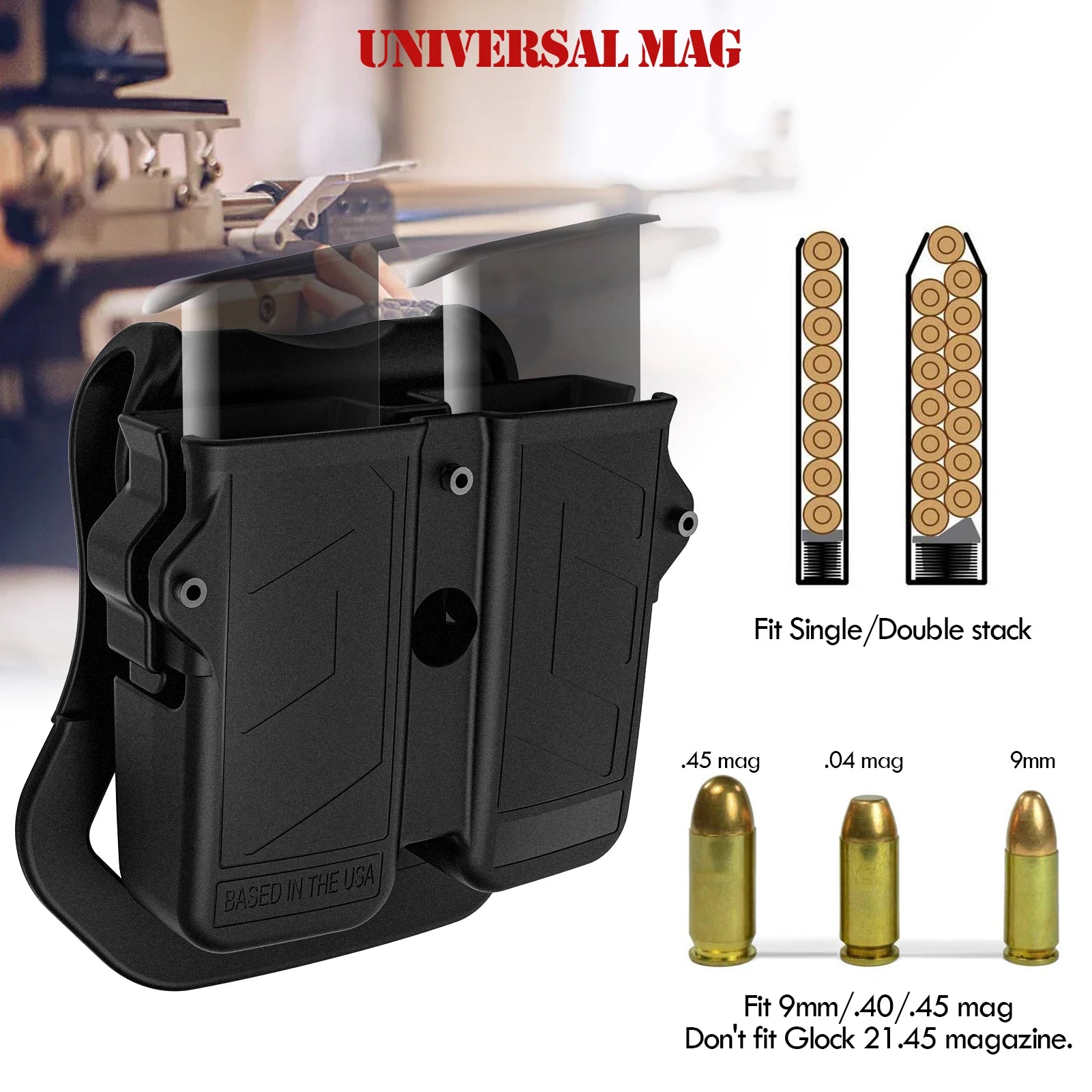   Universal Double Magazine Holder for Firearms   