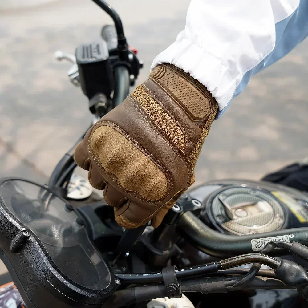   Touchscreen PU Leather Motorcycle Full Finger Gloves   