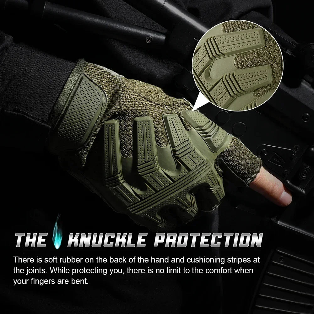   Breathable Fingerless Gloves for Men | Tactical Mittens for Outdoor   