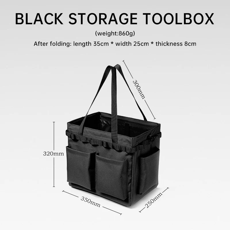   Camping storage bag, outdoor multifunctional toolbox, large capacity picnic bag with handle, portable foldable storage package   