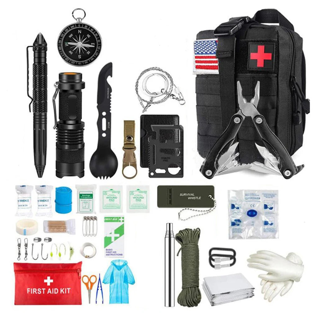   Survival First Aid Kit - MOLLE Pouch Included   