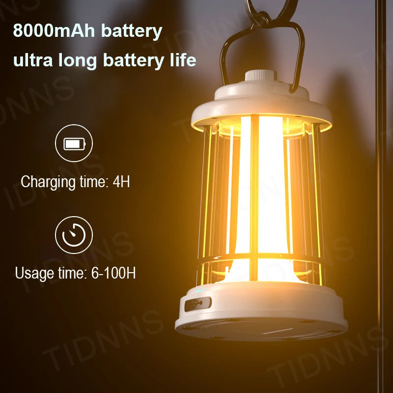   Retro LED Camping Lantern - Waterproof 8000mAh   