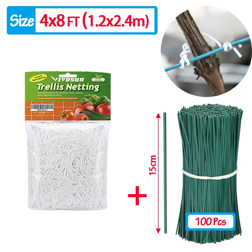   Heavy-Duty Garden Plant Trellis Netting - Support for Climbing Plants   