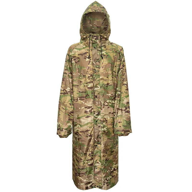  Long Sleeve Waterproof Raincoats Breathable Military Camouflage Motorcycle Poncho Tactical Camping Hiking Hunting Gear Rainwear #