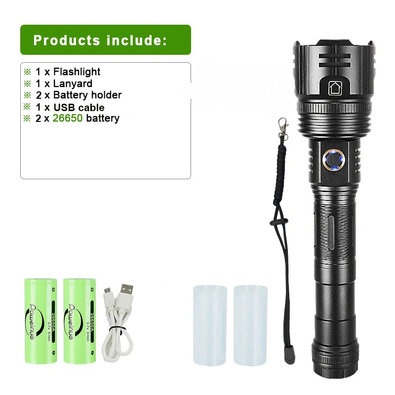   Ultra Powerful LED Flashlight Torch Rechargeable, Waterproof, Durable   