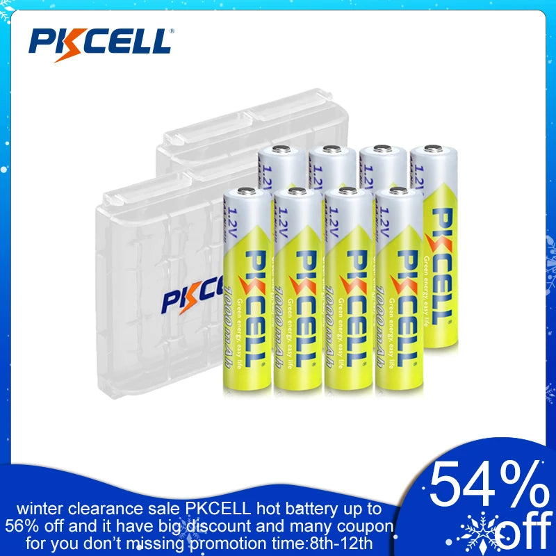  8Pc PKCELL AAA 1.2V Ni-MH AAA Rechargeable Batteries 1000MAH #
