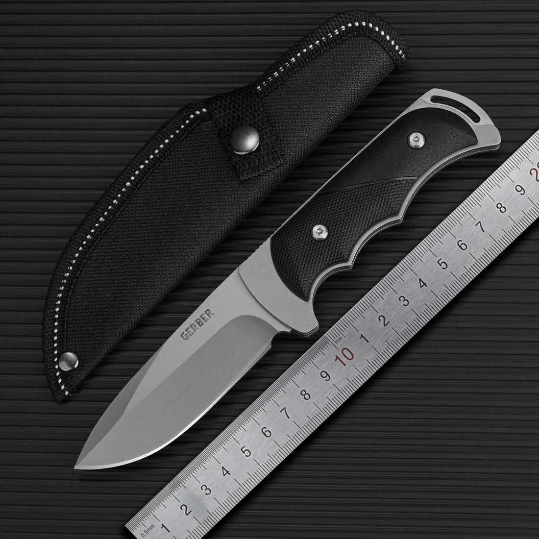  1PC outdoor high hardness straight knife, EDC portable fixed blade with sheath, suitable for camping, hiking, survival knives #