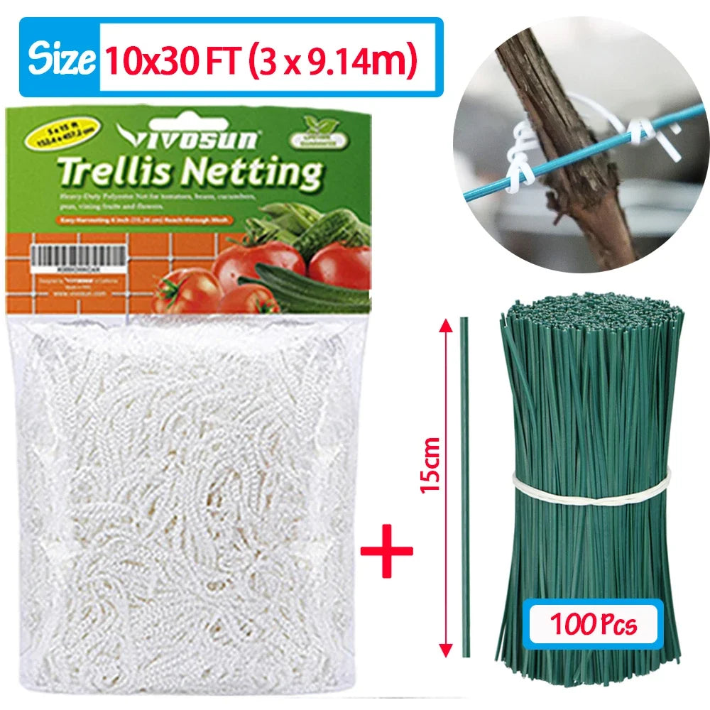   Heavy-Duty Garden Plant Trellis Netting - Support for Climbing Plants   