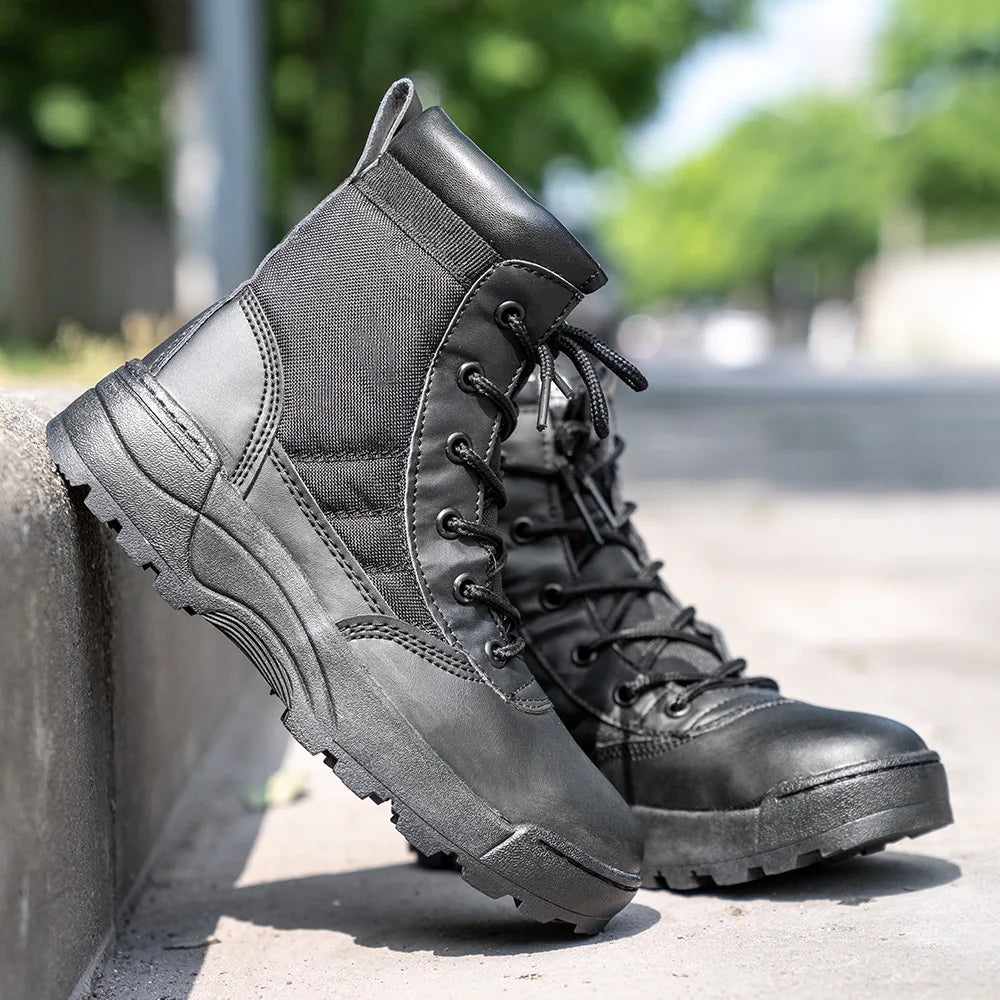  Children Military Tactical Boots Outdoor Hiking Sports Shoes Kids Adults Summer Camp Army Training Combat Boots 27-46 Plus Size #