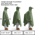  3 In 1 Outdoor Military Waterproof Raincoat Rain Coat Men Raincoat Women Awning From The Rain Motorcycle Rain Poncho Picnic Mat 