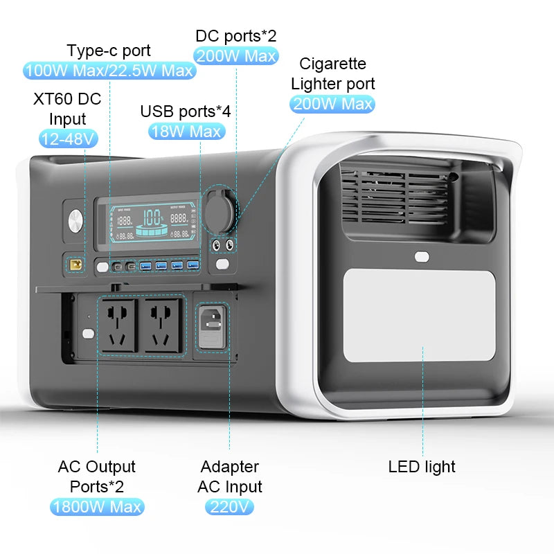   Portable Power Station, Camping Backup Lifepo4 Battery   