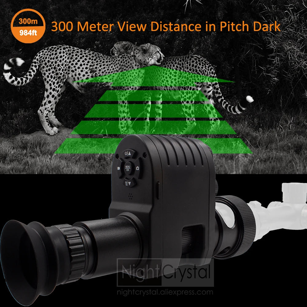  Hunting Night Vision Riflescope 850nm Clip-on Attachment Monocular 1080p Video Camera Thermal Goggle for Red Dot Sight Laser IR 