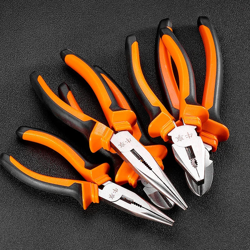   Versatile Orange and Black Pliers Set - Essential Hand Tools   