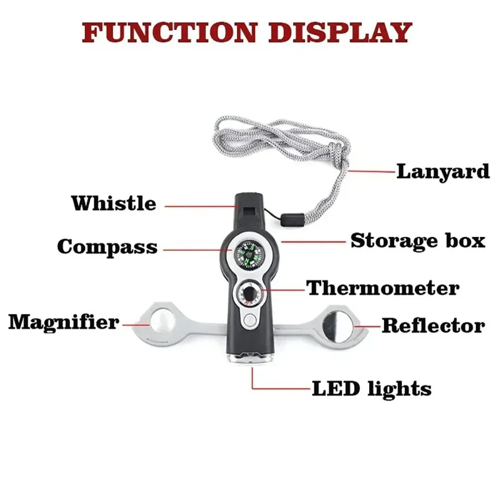   Multi-Tool Gadget with Compass and Whistle for Outdoor Survival   