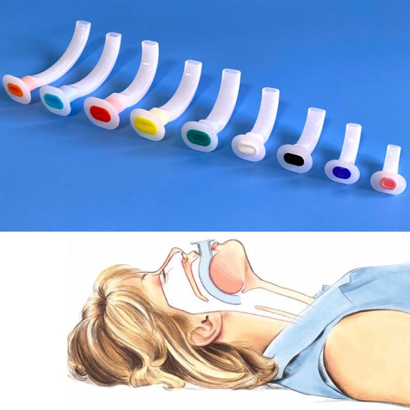  9 pcs/lot Oral Airway Gas Tube Disposable First Aid Guide for Patients Air Shape Coded Guedel Airway Tube #