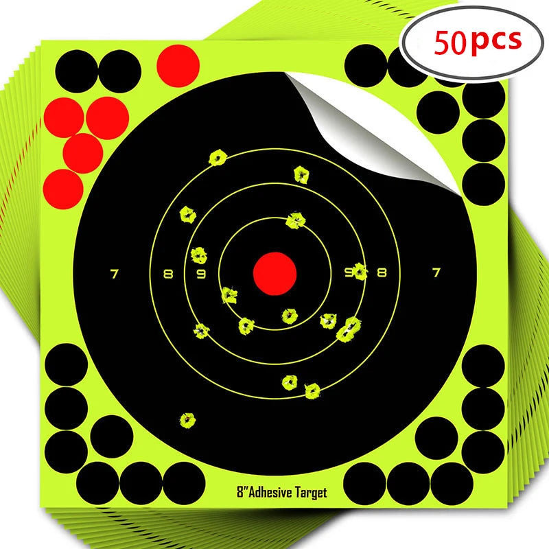   50Pcs Shooting Target Stickers 8 Inch High Visibility Self Adhesive   