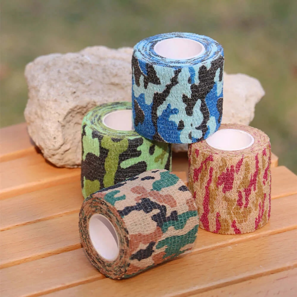  1 Roll U Pick 4.5m*5cm Waterproof Camo Hiking Camping Hunting Camouflage Tape Wraps 