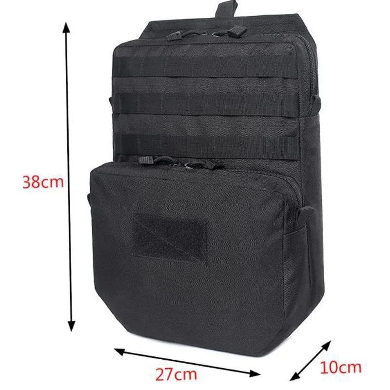  Tactical Molle Backpack  Attached Vest Pouch #