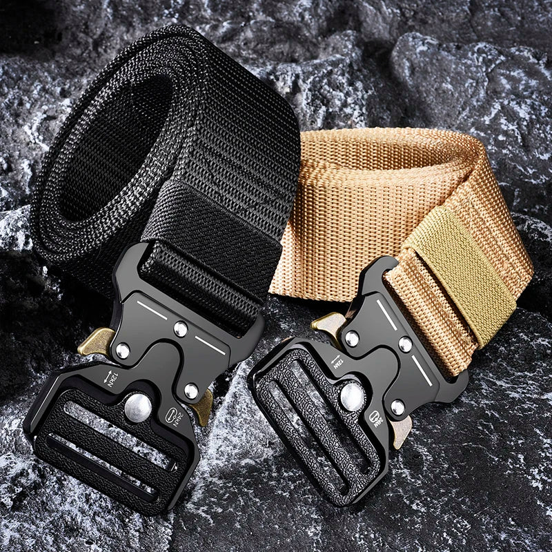   Men's Belt Outdoor Hunting Tactical Mens Belt Multifunctional Combat Survival High Quality Canvas Nylon Mens Belt Sport Belt   