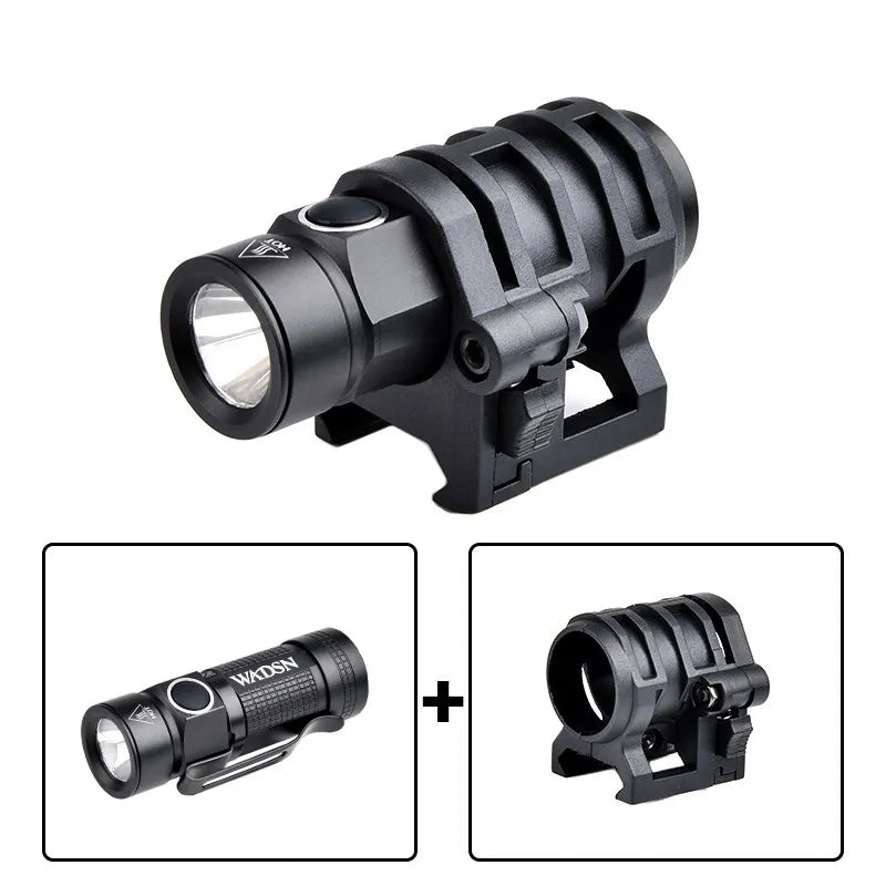   High-Powered Tactical Flashlight with Gun Mount   