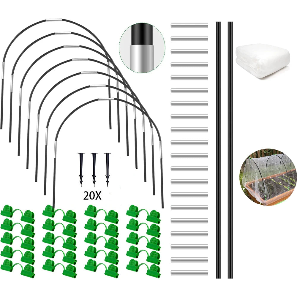   Rust-Free Fiberglass Greenhouse Hoops – Durable Grow Tunnel Kit   