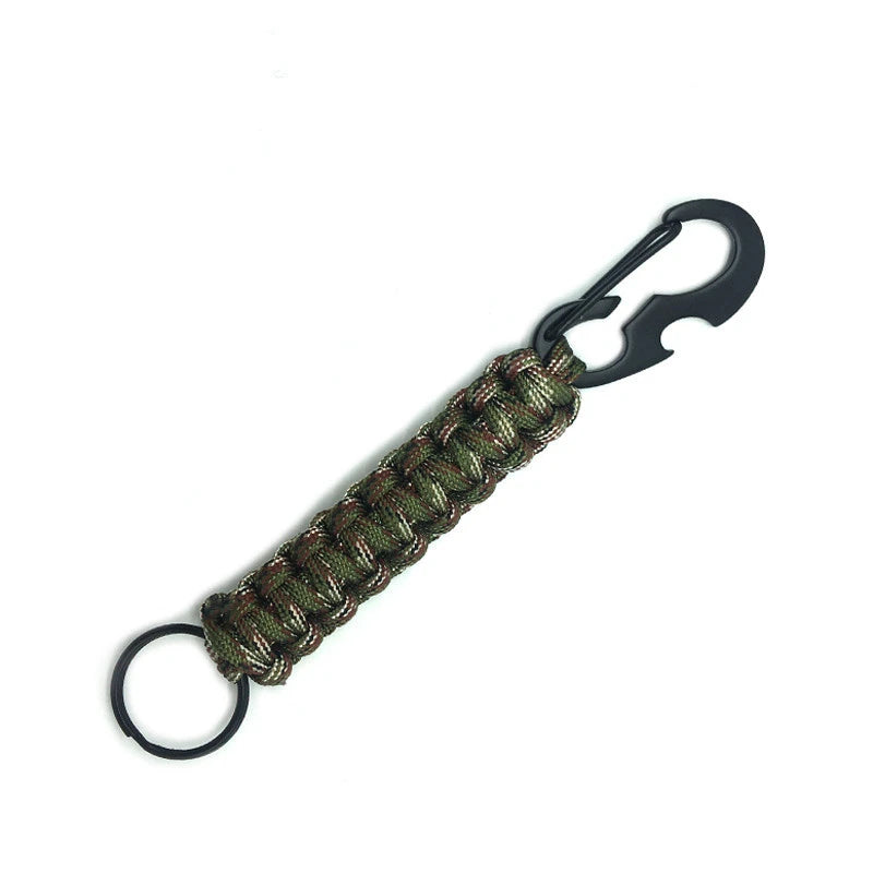   Paracord Keychain Survival Military Braided Lanyard Carabiner Rope Bottle Opener Cord Novelty Tools For Outdoor Camping Hiking   