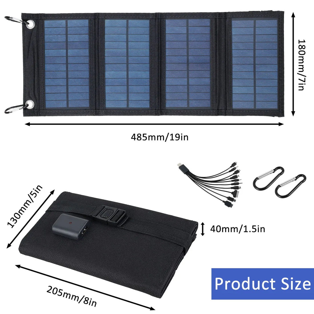  Folding Solar Panel Charger for Outdoor IP65 Waterproof USB Solar Power Charger Portable Lightweight 100W Power Phone Charger #