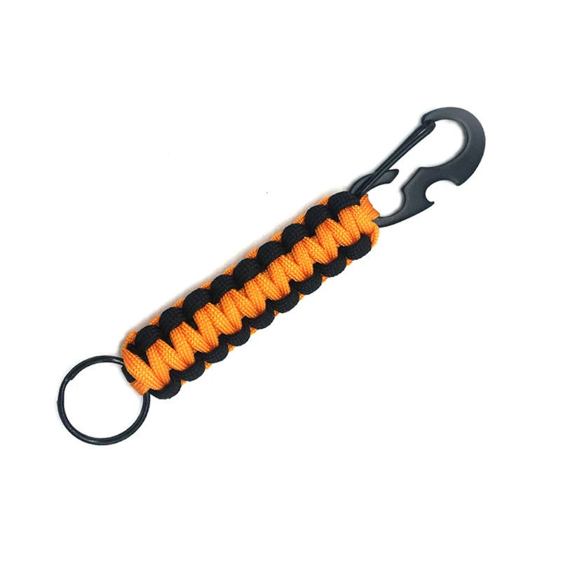   Paracord Keychain Survival Military Braided Lanyard Carabiner Rope Bottle Opener Cord Novelty Tools For Outdoor Camping Hiking   