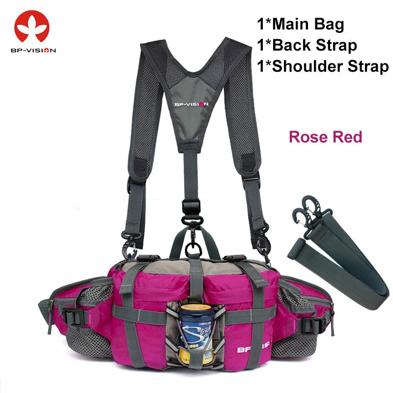  BP-VISION Outdoor Hike Waist Bag Man Cycling Waterproof Backpack Mountain Sports Fanny Pack Camping Nylon 