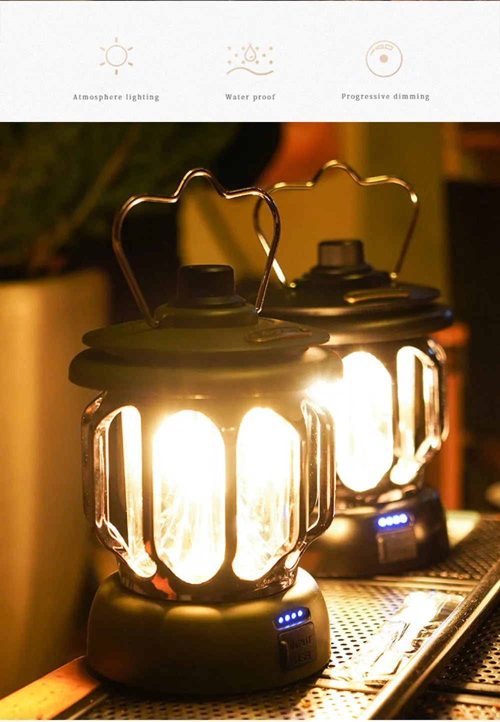   Vintage Lantern - Retro LED Camping Light   