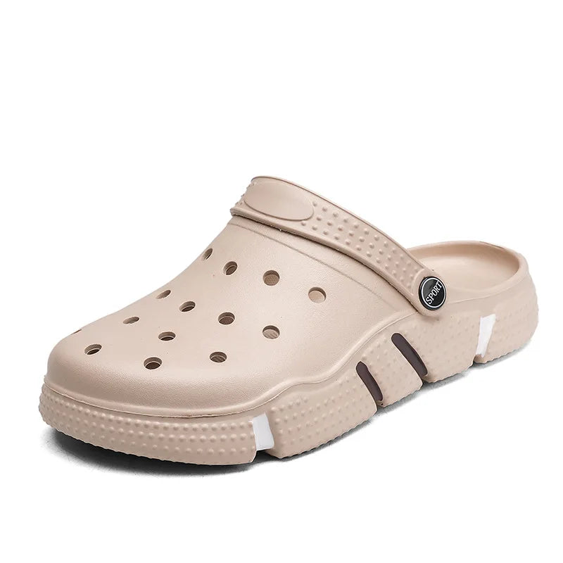  Men's Fashion Beach Sandals Thick Sole Slipper Waterproof Anti-Slip Sandals Flip Flops Non-slip toe EVA hole shoes 02 