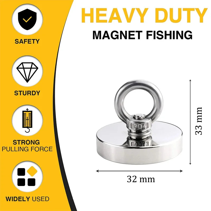   Super Strong Neodymium Fishing Magnets – Heavy-Duty Rare Earth Magnets   