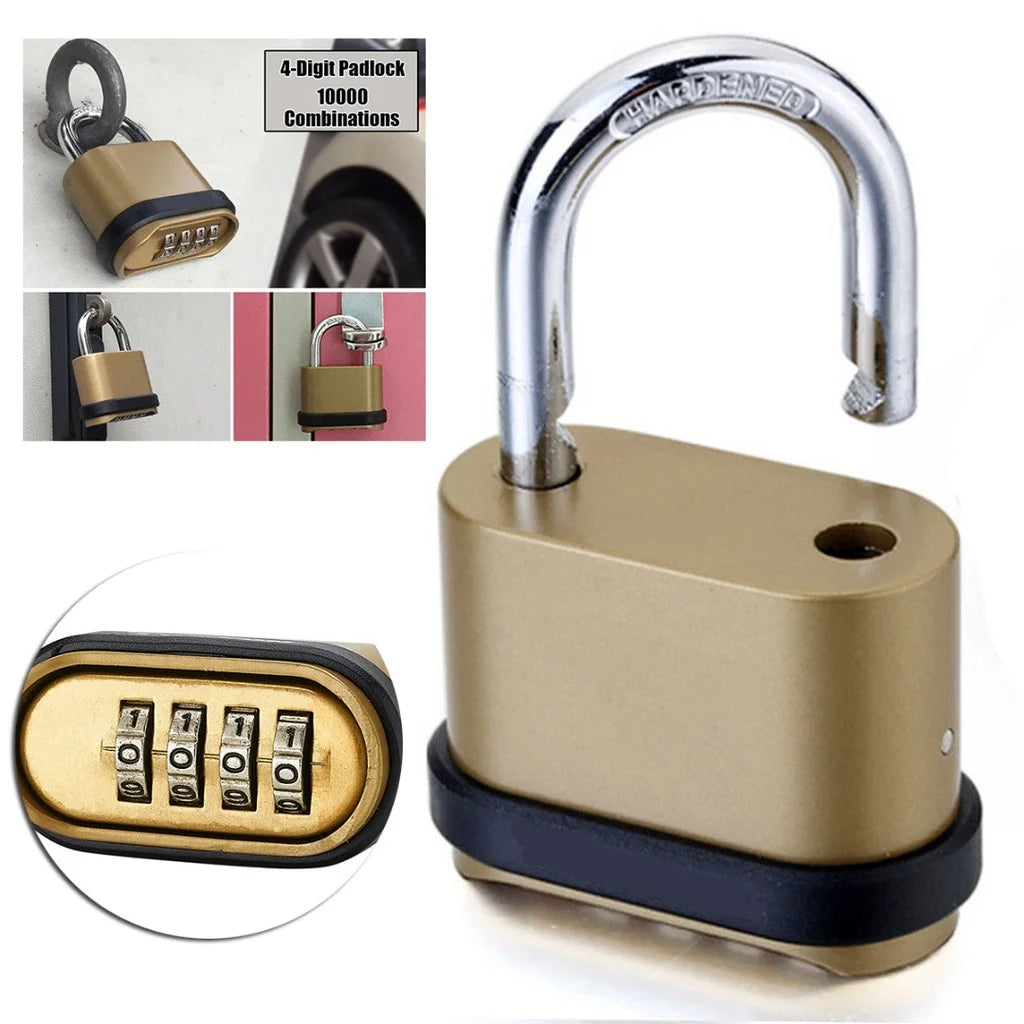  4-digit Combination Padlock Brass With Number Password Weatherproof anti-rust anti-theft warehouse special lock truck door lock #