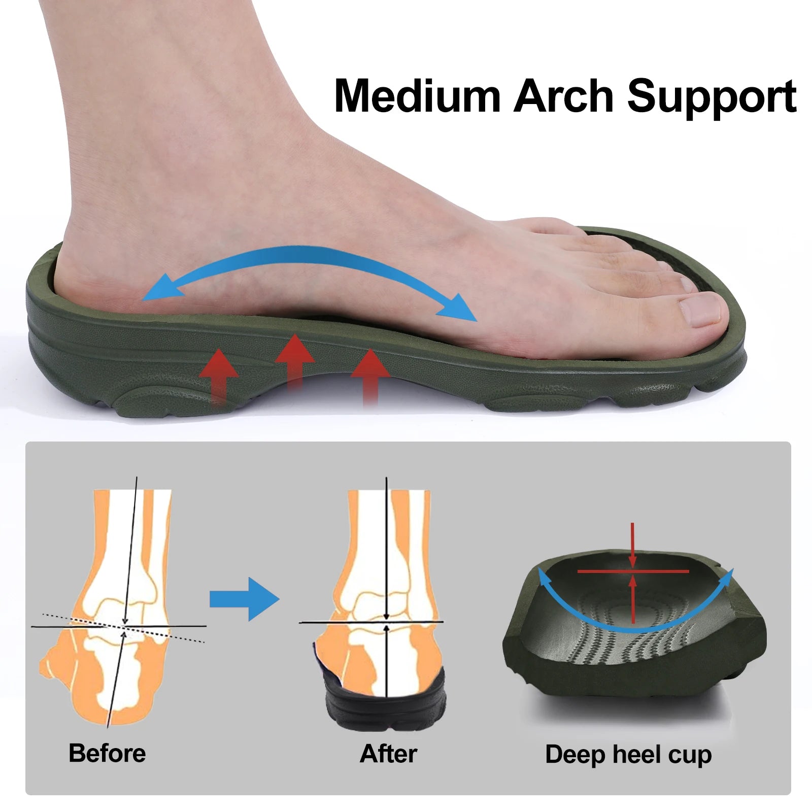   Smile Pop Fashion Men Clogs Slippers Outdoor Antiskid Beach Slippers   