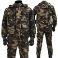  Men's 2-piece Set Outdoor Welder Jacket Trousers Winter Work Clothes Plus Velvet Thick Cotton Protective Clothing Camouflage 