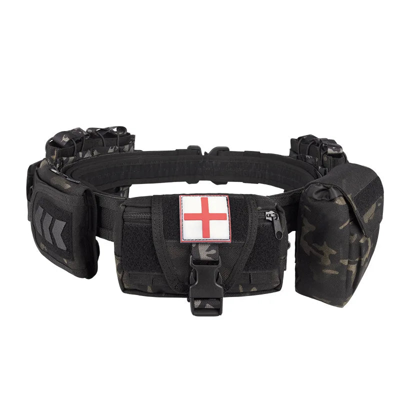   Tactical Belt with Medical Pouch - Military Gear and First Aid Kit   