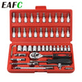  53/46 PCS Car Repair Tool Set 1/4-Inch Socket Set Car Repair Tool Ratchet Torque Wrench Combo Tools Kit Auto Repairing Tool Set 