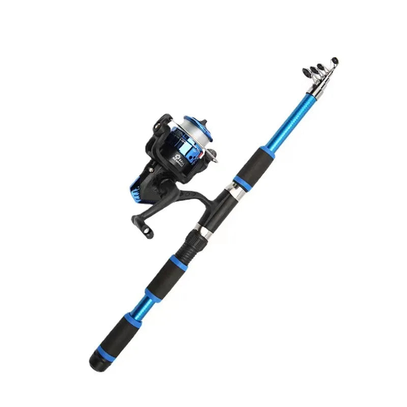   Complete Telescopic Rod and Spinning Reel Fishing Set   