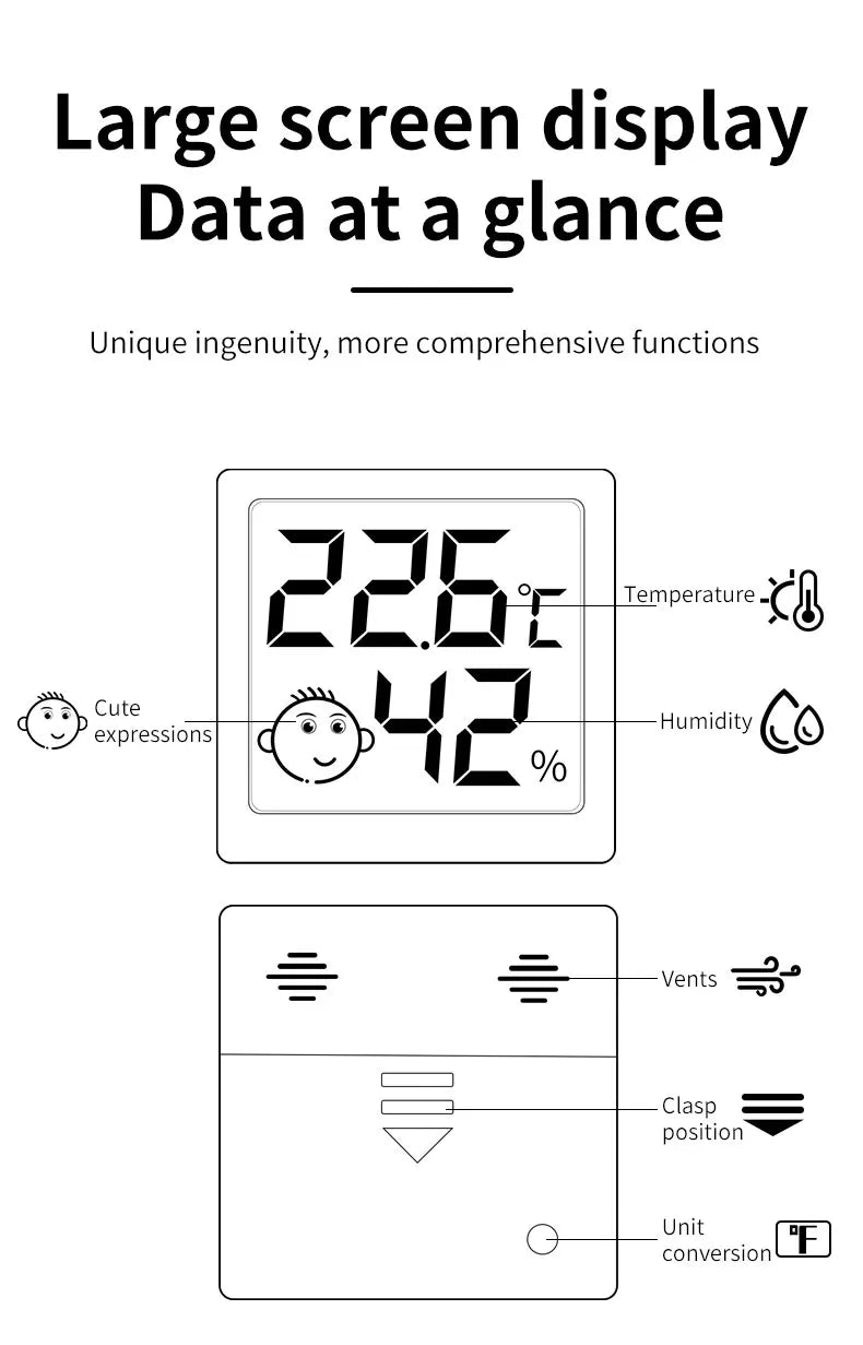   Mini-Digital-Indoor-Thermometer-Magnetic-Room-Hygrometer For Home   