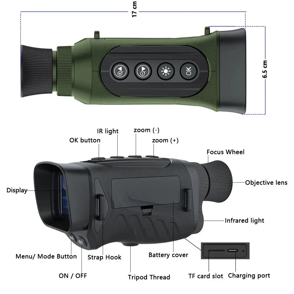   High-Definition Night Vision Digital Monocular - 2.5K UHD 40M Capture   